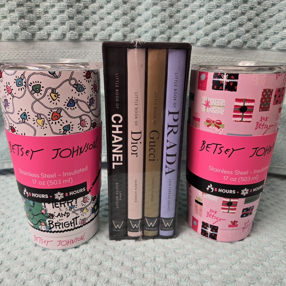 Betsey Johnson Set of Two Christmas Tumblers NWT